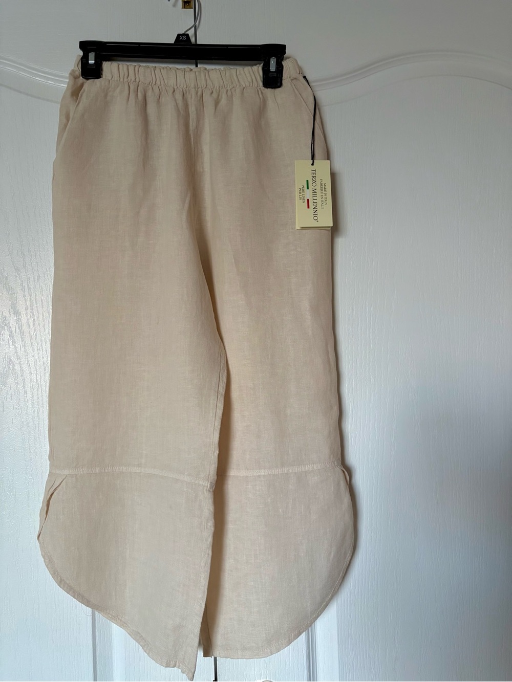 Women's Wide-Leg Linen Blend Pants in Cream